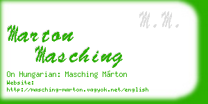 marton masching business card